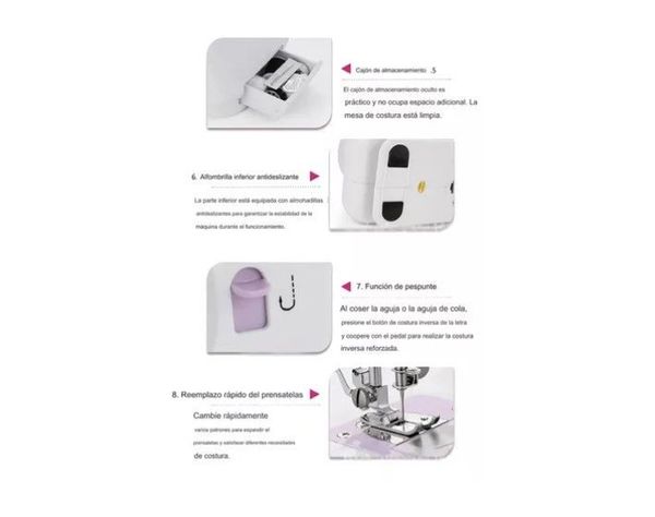 Maquina De Coser Eléctrica 12 Tipos Costura Con Pedal-4