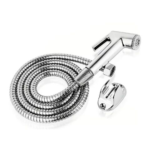 Ducha Bidet Arabe Soporte + Manguera Flexible Wc Baño-0