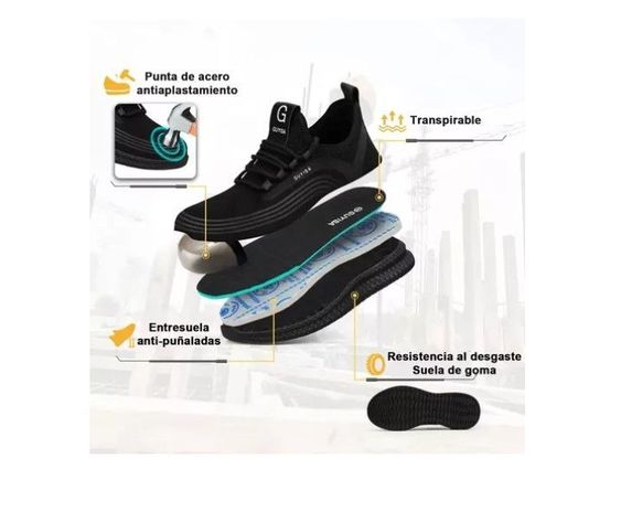 Zapatilla De Seguridad Industrial Transpirables Punta Rigida -4