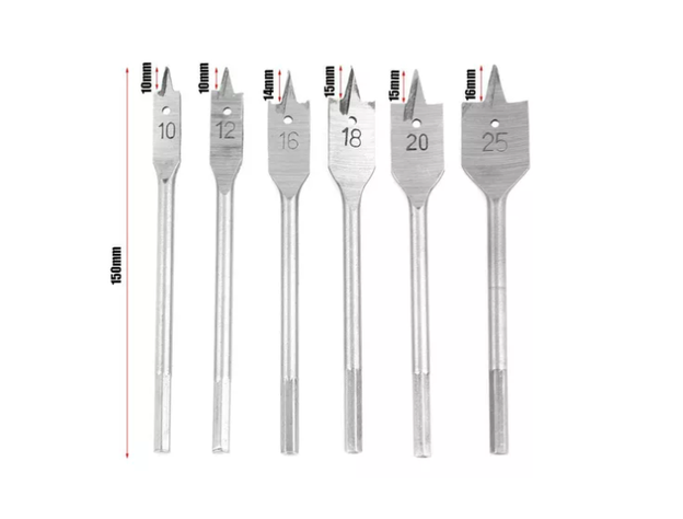 Juego De 6 Mecha Tipo Paleta Para Madera -2