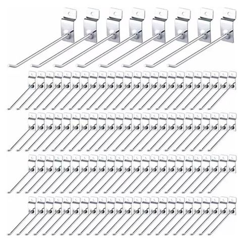 Pack 100 Ganchos Gancheras Panel Ranurado 15 Cm Exhibidor-0