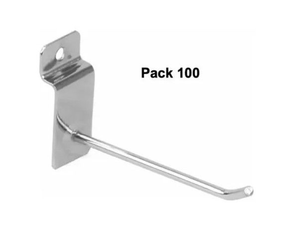 Pack 100 Ganchos Gancheras Panel Ranurado 15 Cm Exhibidor-1
