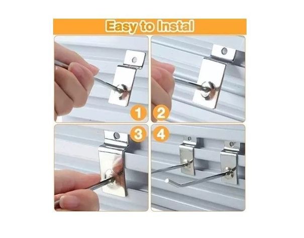 Pack 100 Ganchos Gancheras Panel Ranurado 15 Cm Exhibidor-3