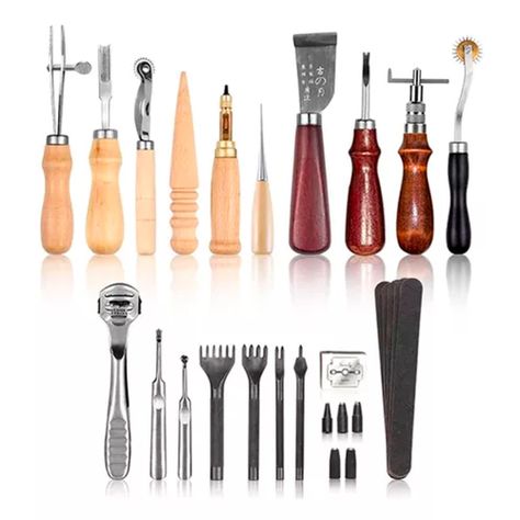 Kit 19 Piezas Herramientas Cuero Pieles Artesanía-0