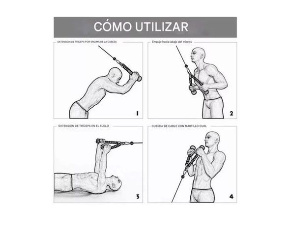 Cuerda Soga Para Triceps, Biceps Polea Mancuernas Fitness-3