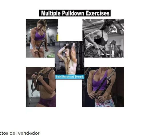 Cuerda Soga Para Triceps, Biceps Polea Mancuernas Fitness-5