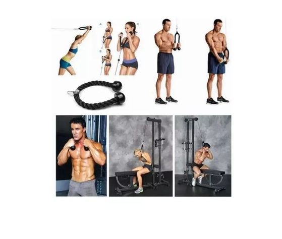 Cuerda Soga Para Triceps, Biceps Polea Mancuernas Fitness-6