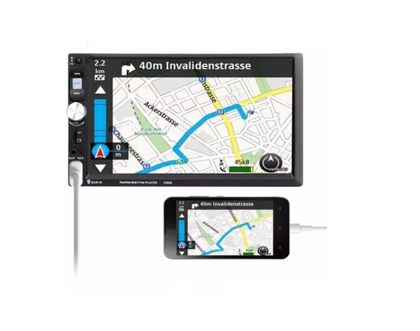 Radio Auto 2 Din Mirror Link Touch + Comando Volante-5