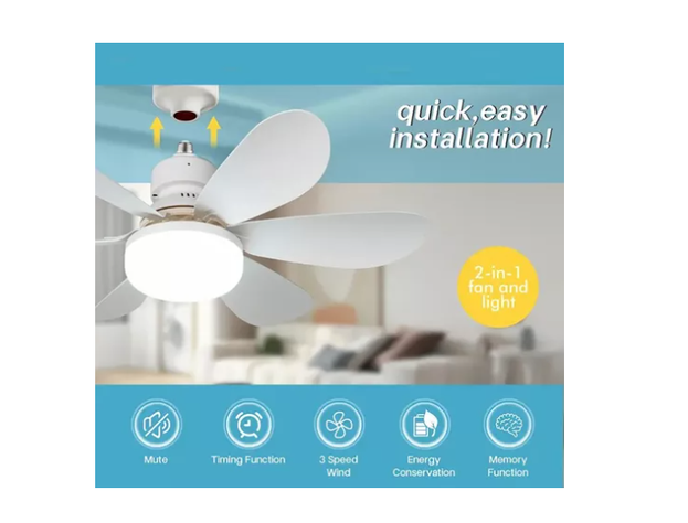 Foco Lampara Led Ventilador Flor De Techo 40w Con Control-5