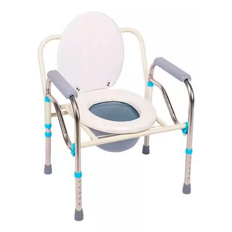 Baño Inodoro W.c Portátil Plegable Silla Ducha Color Blanco-0
