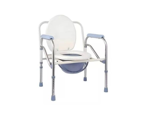 Baño Inodoro W.c Portátil Plegable Silla Ducha Color Blanco-2