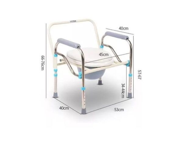 Baño Inodoro W.c Portátil Plegable Silla Ducha Color Blanco-4