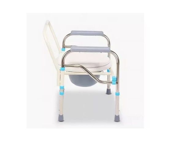 Baño Inodoro W.c Portátil Plegable Silla Ducha Color Blanco-7