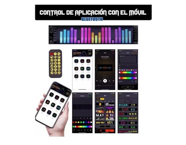 Letrero Led Matrix Flexible Rgb App Control Usb Auto 16x96-2