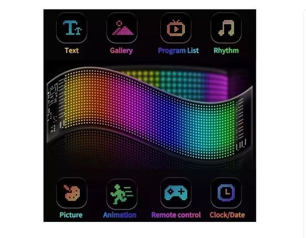 Letrero Led Matrix Flexible Rgb App Control Usb Auto 16x96-4