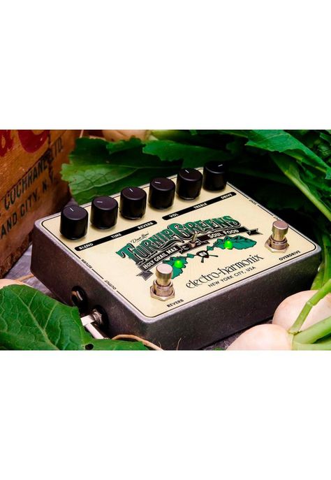 Pedal Efecto Guitarra ElectroHarmonix Overdrive/Reverb +Adaptador Corriente TURNIP GREENS-1