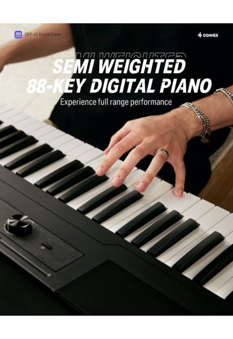 Piano Digital 88 Teclas Semi-Contrapesadas  Dep-45 Donner-2