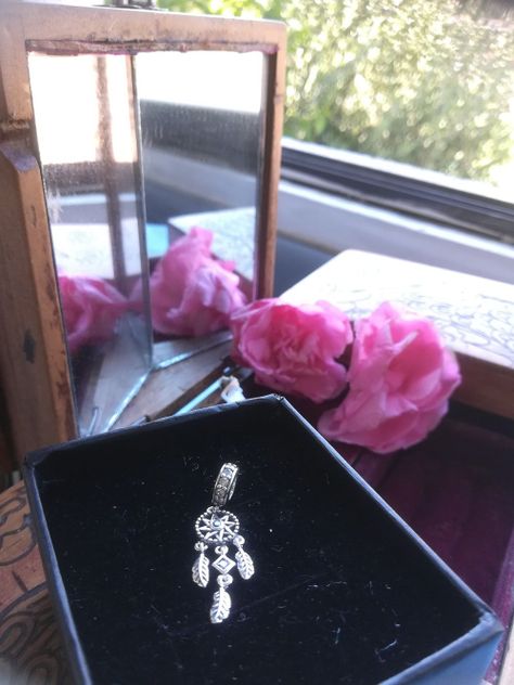Charm dije abalorio atrapasueños pulsera o colgante lila -5