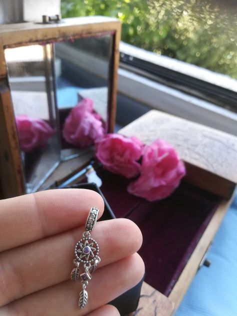 Charm dije abalorio atrapasueños pulsera o colgante lila -6
