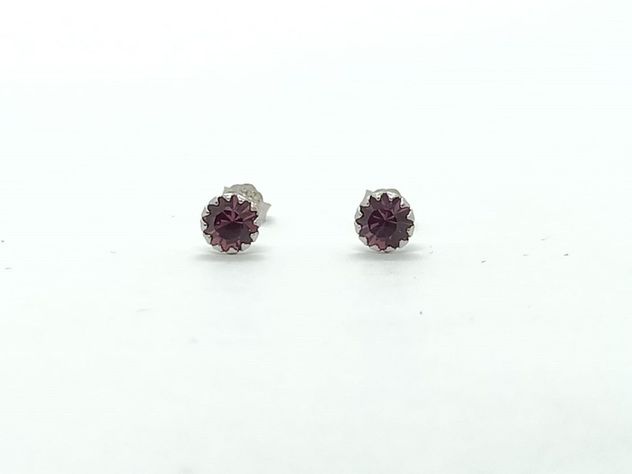 Pendientes Violeta puntos De luz 5mm Plata fina ley S925-5