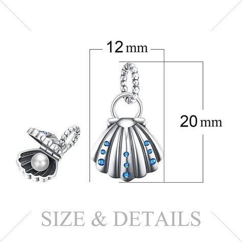 Charm dije abalorio ostra almeja plata 925 -2
