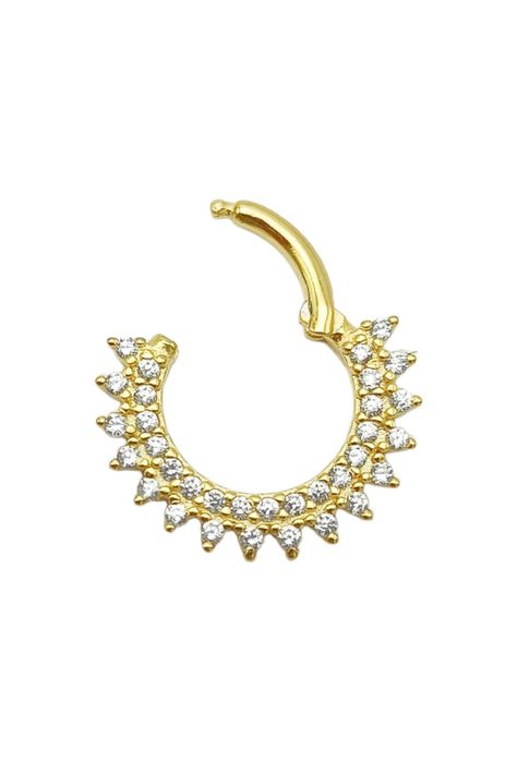 Piercing Septum Rising sun Plata fina ley S925 Chapada Oro-0
