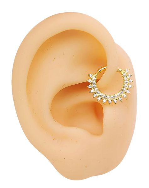 Piercing Septum Rising sun Plata fina ley S925 Chapada Oro-1