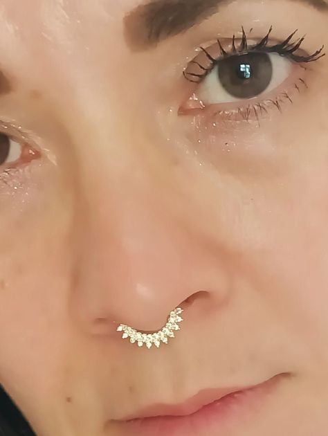 Piercing Septum Rising sun Plata fina ley S925 Chapada Oro-3