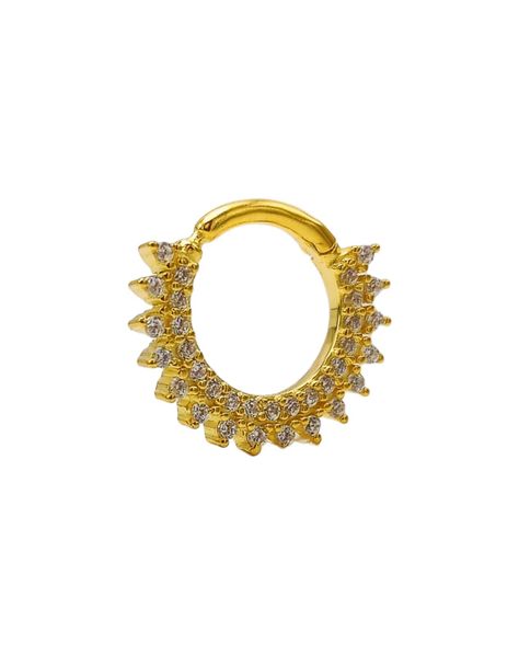 Piercing Septum Rising sun Plata fina ley S925 Chapada Oro-4