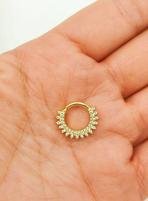 Piercing Septum Rising sun Plata fina ley S925 Chapada Oro-5