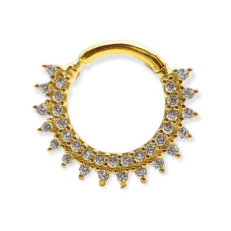 Piercing Septum Rising sun Plata fina ley S925 Chapada Oro-6