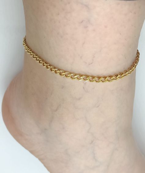 Tobilleras eslabones Pulseras Tobillo Ajustable Bohemia enchapada en oro 18k-1