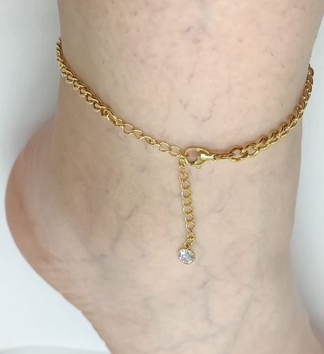 Tobilleras eslabones Pulseras Tobillo Ajustable Bohemia enchapada en oro 18k-4