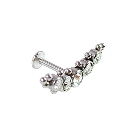 Piercing Oreja Tragus Conch Labret Modelo Media Luna Hipoalergenico Unidad-0