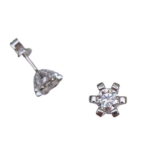 Aros Punto De Luz 5mm 0.5ct Plata 925 Moissanita Certificada-4