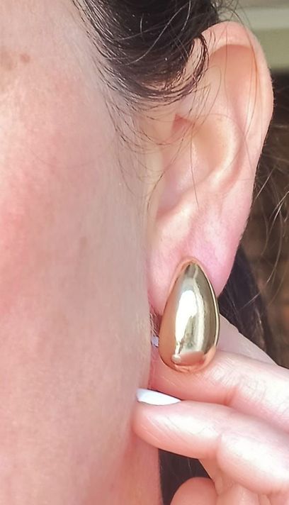Aros Gota Espejo Earcuff Sin Perforacion Chapado En Oro 18k-2