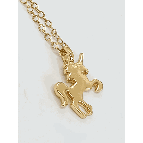 Colgante Unicornio Dorado baño de oro Niñas Mujeres-6