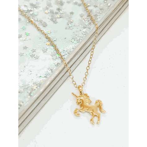 Colgante Unicornio Dorado baño de oro Niñas Mujeres-5