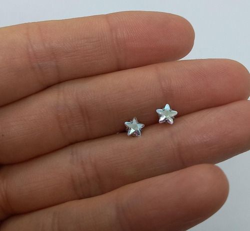 Aros de seguridad Punto de Luz estrella Hipoalergénicos zirconio tornasol 5mm-6