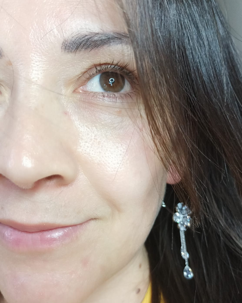 Aros Largos Flor Cristal Zirconia enchapado en Oro blanco Lagrima Brillo-5