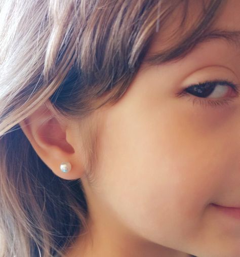 Aros Perlas 6mm tuerca tapa seguridad chapado oro 18kl-3