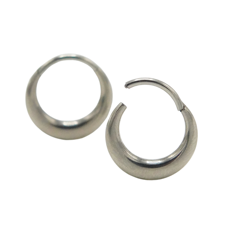 Argollas chicas clicker 16G chunky titanio astm f136 plateadas -0