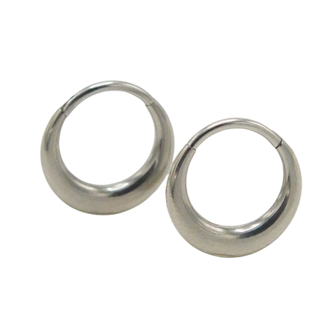 Argollas chicas clicker 16G chunky titanio astm f136 plateadas -4