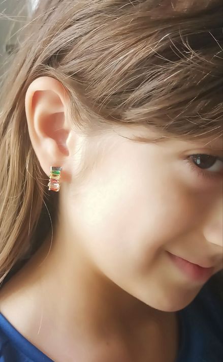 Aros Sin Perforacion Huggies Zirconia Cubicas Colores-2
