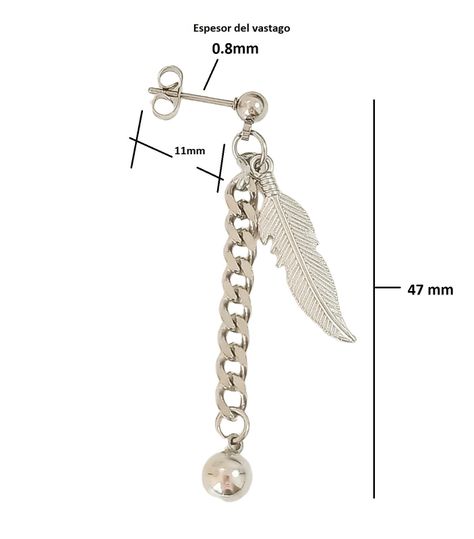 Aro Largo Kpop Pluma Cadena Eslabon Cosplay Punk Drop Unidad-4