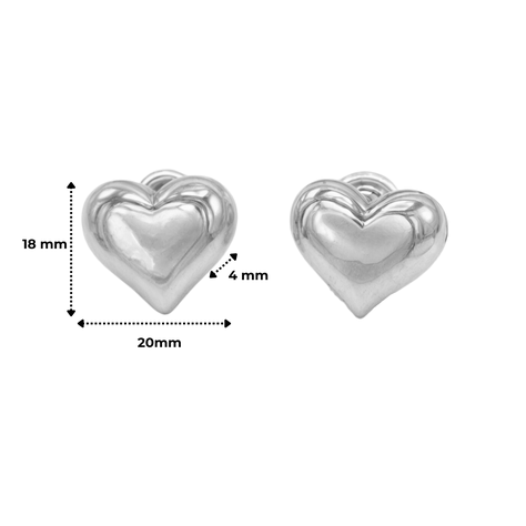 Aros Sin Perforacion corazon chunky bañado En plata-3
