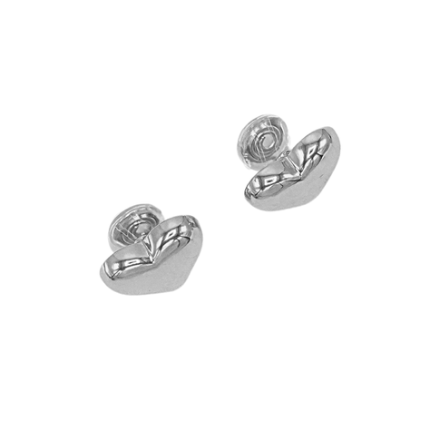 Aros Sin Perforacion corazon chunky bañado En plata-7