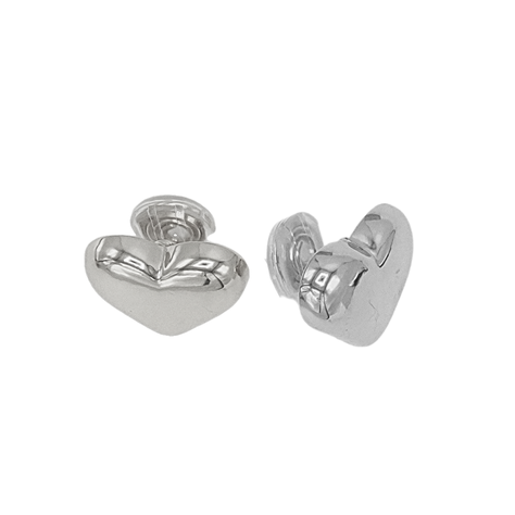 Aros Sin Perforacion corazon chunky bañado En plata-9
