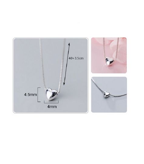 Collar con dije Tierno corazón en Plata fina ley S925-6
