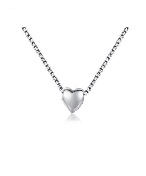Collar con dije Tierno corazón en Plata fina ley S925-0